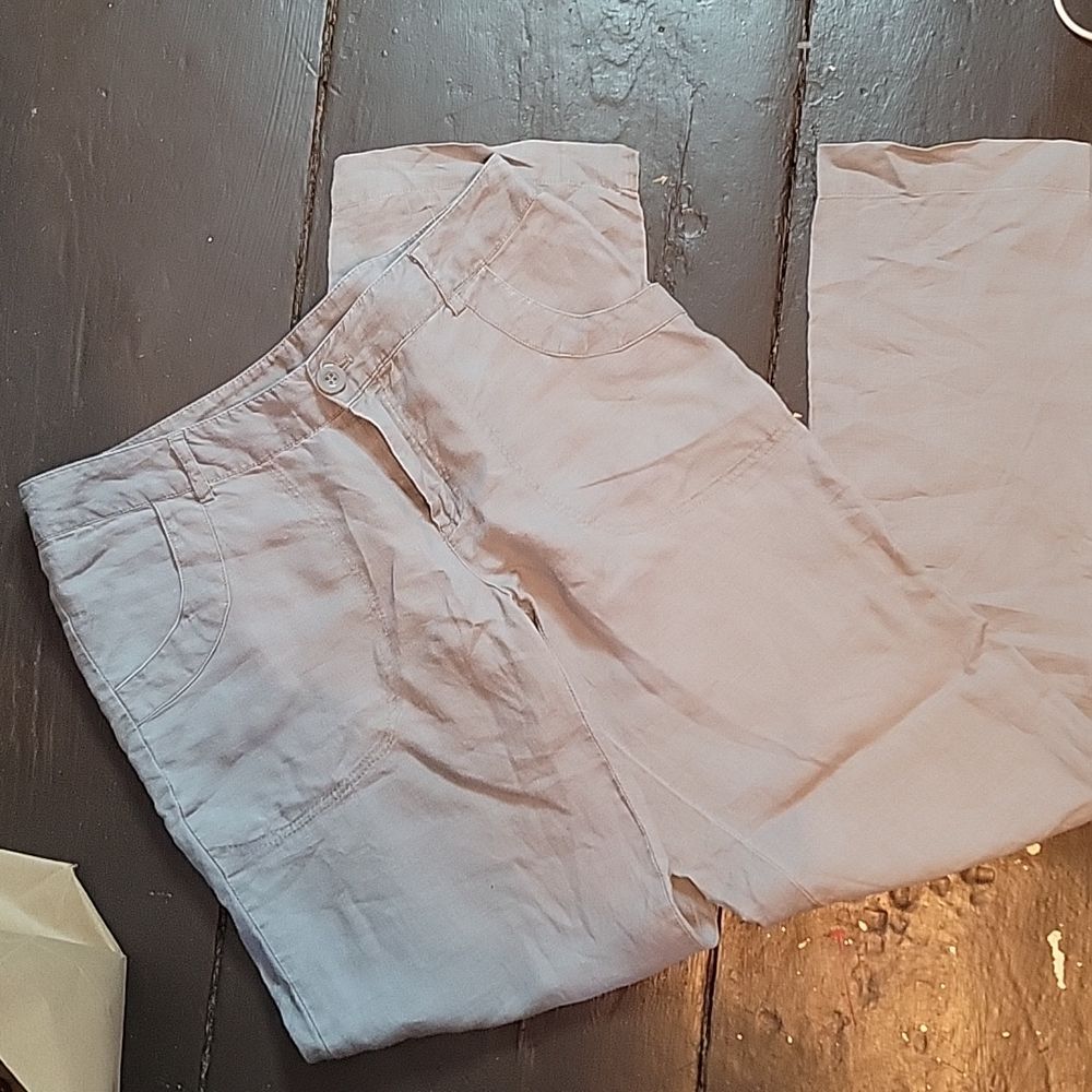 Grey Linen Convertible Pants - Size 6